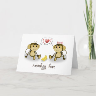 Festividades Cartão de Saudação do Namorados de Amor Macaco
