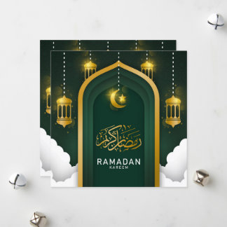 Festividades cartão de saudação do Ramadão Kareem / cartão post