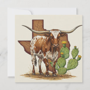 Festividades Cartão de Saudação do Texas Longhorn