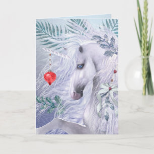 Festividades Cartão de Saudação do Unicorn Deluxe de Natal