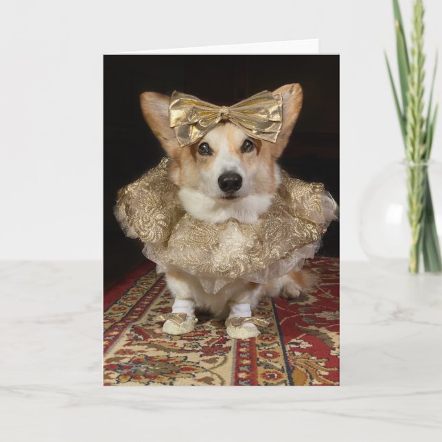 Festividades Cartão de saudação do Vazio Ballerina Corgi (Frente)