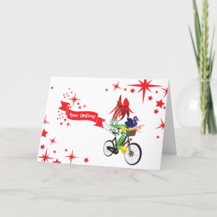 Festividades Cartão de Saudação Dobrado 'Bicicleta de Natal'
