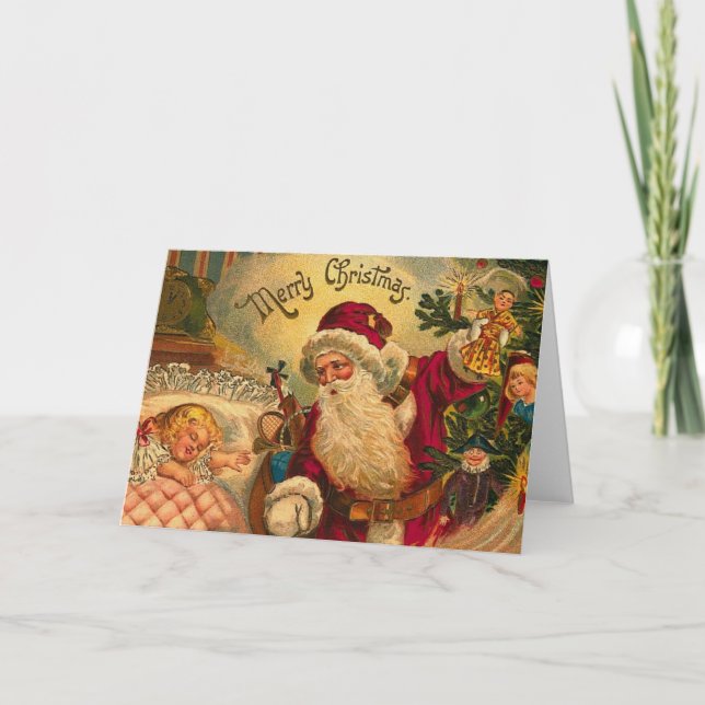 Festividades Cartão de Saudação dos Sonhos de Natal Vitorianos (Frente)