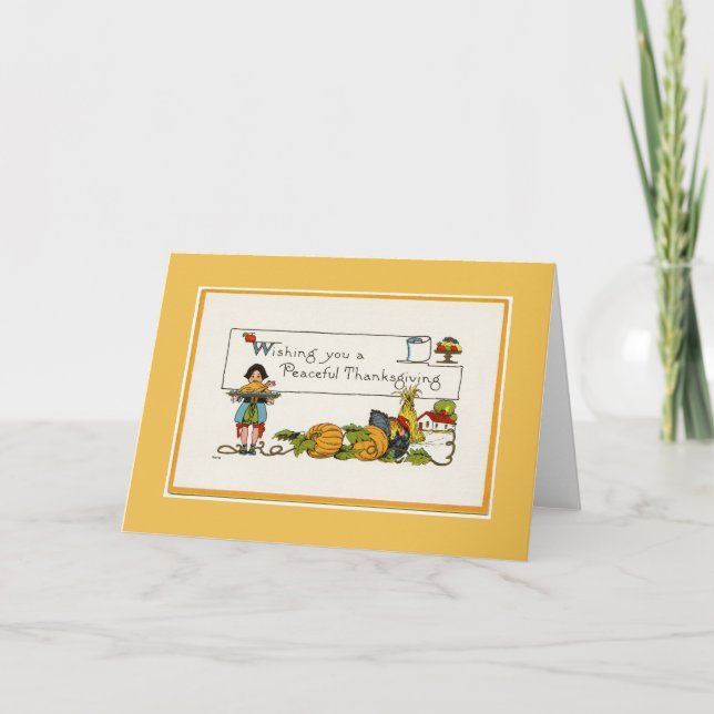 Festividades Cartão de Saudação Dourado de Ação de Graças Pacíf (Frente)