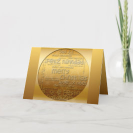 Festividades Cartão de Saudação Dourado Internacional da Navida