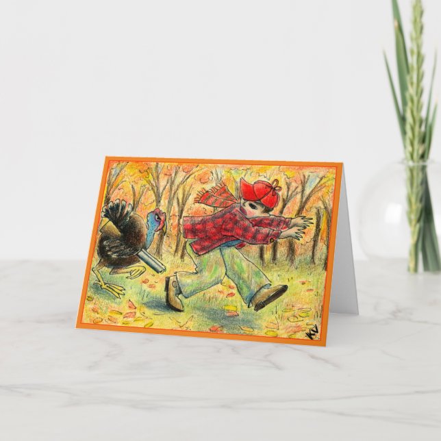 Festividades Cartão de saudação engraçado do caçador de peru de (Frente)