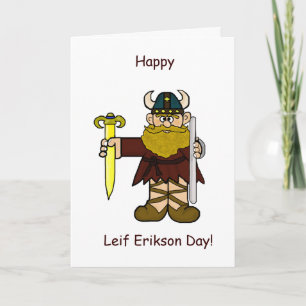 Festividades Cartão de Saudação Feliz do Dia de Leif Erikson