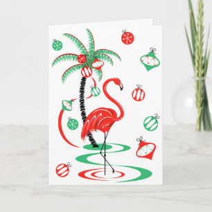 Festividades Cartão de saudação Flamingo Baubles Red Christmas