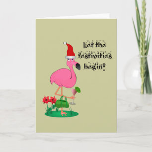 Festividades Cartão de Saudação Flamingo de Natal