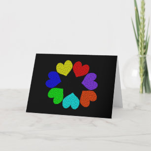 Festividades Cartão de Saudação Floral Rainbow Hearting Card