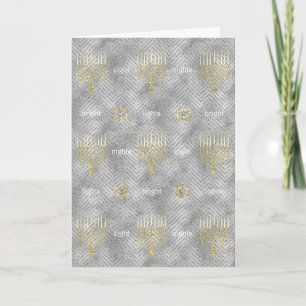 Festividades Cartão de Saudação "Hanukkah Dourado Menorah" c