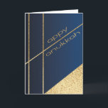 Festividades Cartão de Saudação Hanukkah Marinho Elegante N Dou<br><div class="desc">"Hanukkah "Elegante Marinho e Dourado" - Cartão de Saudação com Envelope. Personalizar excluindo o texto na dentro do cartão de saudação. Escolha seu estilo, cor e tamanho de fonte favoritos. Todos os elementos podem ser editados (rotacionados, movidos, excluídos, redimensionados etc.) Obrigados para parar e comprar. Muito apreciado!! Feliz Hanukkah! Tamanho:...</div>