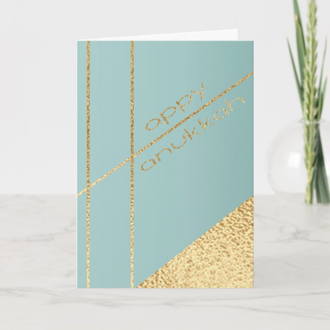 Festividades Cartão de Saudação Hanukkah Turquesa Elegante N Do (Frente)