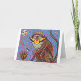 Festividades Cartão de Saudação Macaco Vermelho