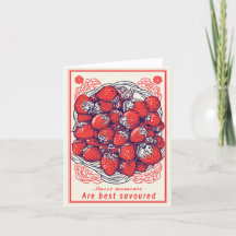 Cartão de Saudação Momentos Doces de Morango Fofos