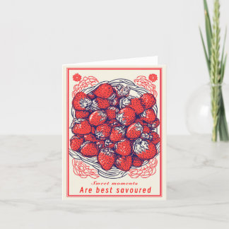 Festividades Cartão de Saudação Momentos Doces de Morango Fofos