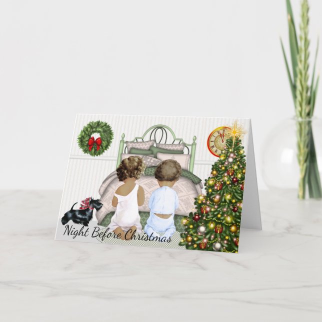 Festividades Cartão de Saudação Noite Antes do Natal (Frente)