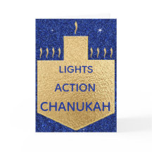 Cartão de saudação "Ouro Dreidel" com envelope