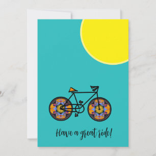Festividades Cartão de saudação para bicicletas de girassol