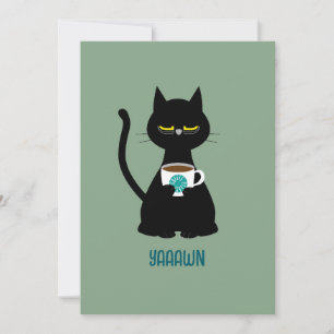 Festividades Cartão de saudação para gatos sonolentos YAAAWN