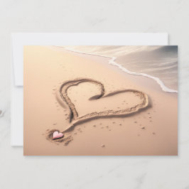Festividades Cartão de Saudação Personalizado Coração na Praia