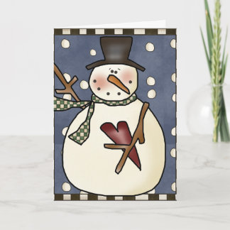 Festividades Cartão de Saudação Prim Winter Snowman design2