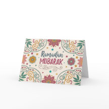 Cartão de Saudação Ramadã Padrões Calliografia