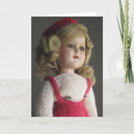 Festividades Cartão de Saudação Red Skater Doll 2 - Vazio