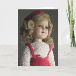 Festividades Cartão de Saudação Red Skater Doll 2 - Vazio