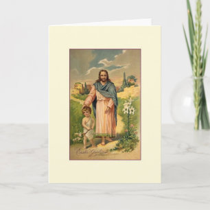 Festividades Cartão de Saudação Religiosa à Páscoa de Jesus Vit