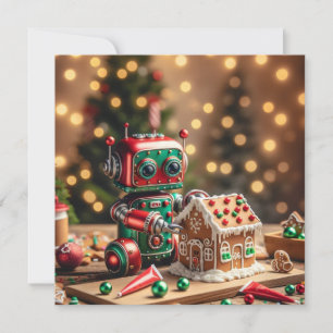 Festividades Cartão de Saudação Robô de Natal