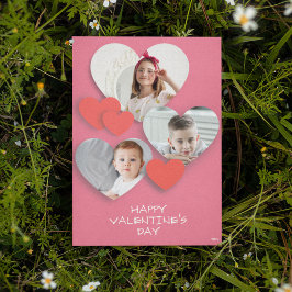 Festividades Cartão de Saudação Rosa de Colagem de Foto do Cora