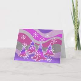 Festividades Cartão de saudação roxo das Árvores de inverno