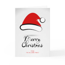 Cartão de Saudação Santa Hat de Natal Moderno