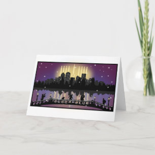 Festividades Cartão de Saudação Skyline da Cidade de Hanukkah M
