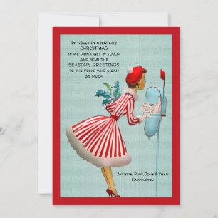 Festividades Cartão de Saudação Vintage de Email de Natal