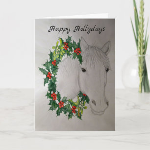 Festividades Cartão de Saudações da Garland de Natal de Cavalo 