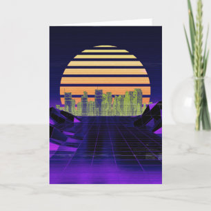 Festividades Cartão de Saudações Puro Synthwave