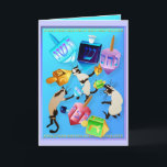 Festividades Cartão de Sonhos Delicioso<br><div class="desc">Sonhos Coloridos girando e girando. Atraindo alguns gatinhos bonitos que têm gosto pelas coisas mais finas... que gira e cai. Feliz Hanunkkah.</div>