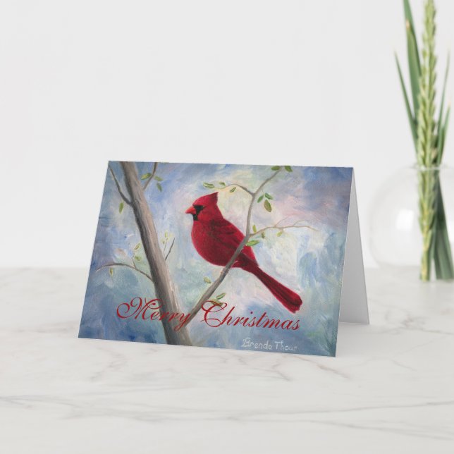 Festividades Cartão de Vazio de Natal Cardeal (Frente)