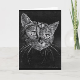 Festividades Cartão de vazio de rosto de gato.