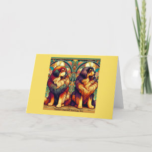 Festividades Cartão de Vazio Tibetano Mastiff Par (Colorido)