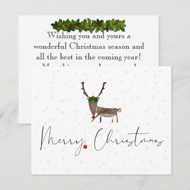 Festividades Cartão de Vestido Feliz de Natal (Frente/Verso)