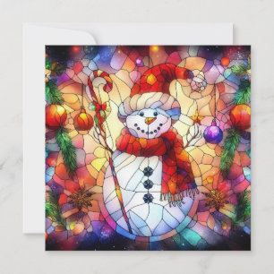 Festividades Cartão de Vestígio de Vidro com Aquarela de Natal