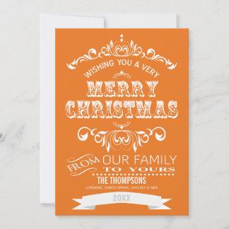 Festividades Cartão de Vintage Chalkboard de Natal - laranja