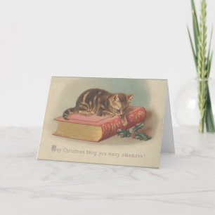 Festividades Cartão de Vintage Kitten