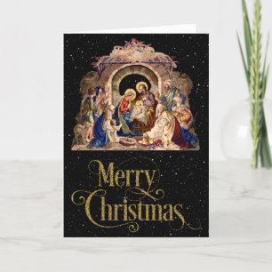 Festividades Cartão de Vintage Nativation Christmas