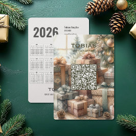 Festividades Cartão de visita de Código QR do Calendário 2026