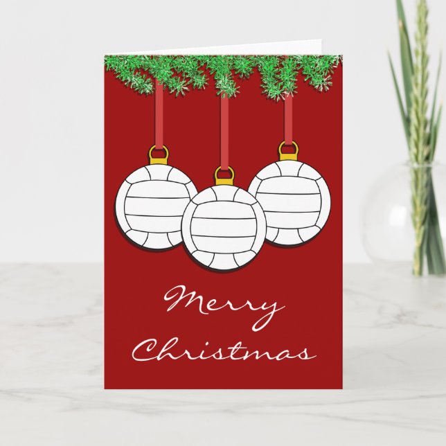 Festividades Cartão de Voleibol de Natal (Frente)