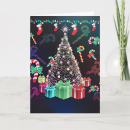 Festividades Cartão decorado muito bonito da árvore de Natal